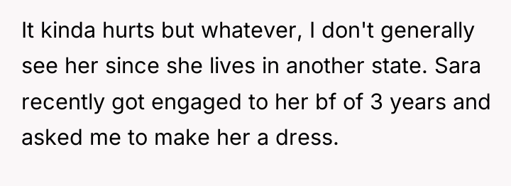 It kinda hurts but whatever, I don't generally see her...