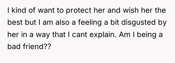 I kind of want to protect her and wish her...