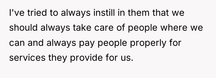 I've tried to always instill in them that we should...