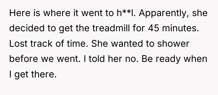 Here is where it went to h**l. Apparently, she decided...