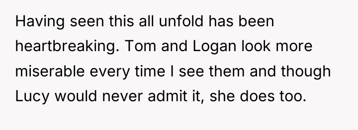 Having seen this all unfold has been heartbreaking. Tom and...