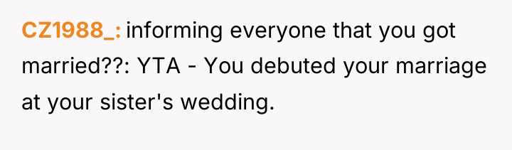 CZ1988_ informing everyone that you got married??: YTA - You...