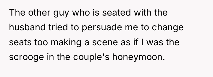 The other guy who is seated with the husband tried...