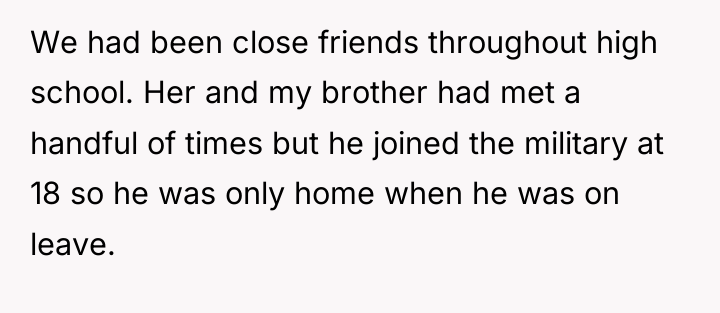 We had been close friends throughout high school. Her and...