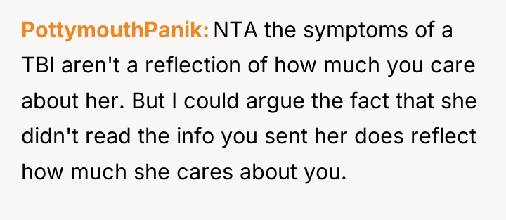 PottymouthPanik NTA the symptoms of a TBI aren't a reflection...
