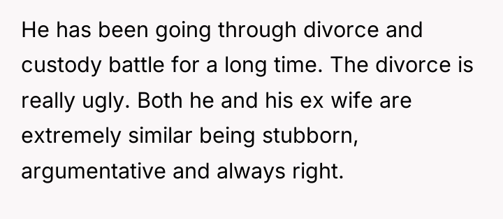 He has been going through divorce and custody battle for...
