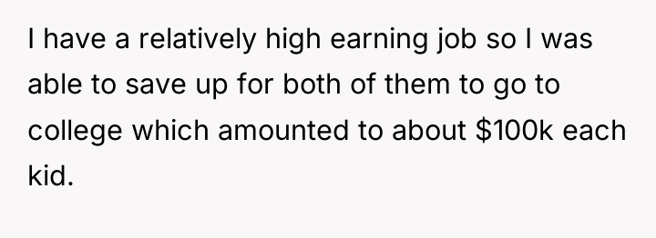 I have a relatively high earning job so I was...