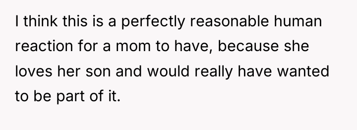 I think this is a perfectly reasonable human reaction for...