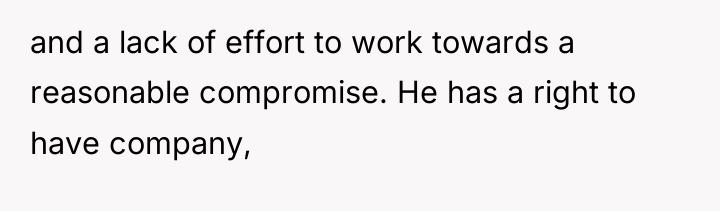 and a lack of effort to work towards a reasonable...