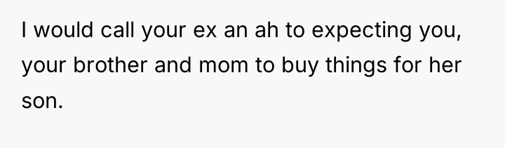 I would call your ex an ah to expecting you,...