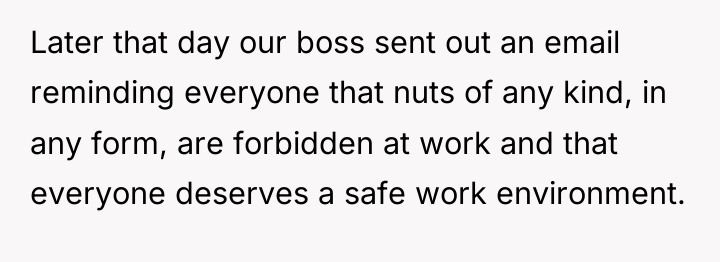 Later that day our boss sent out an email reminding...