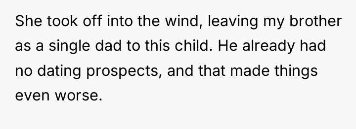 She took off into the wind, leaving my brother as...