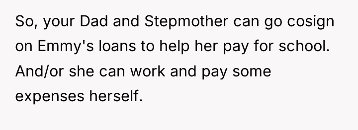 So, your Dad and Stepmother can go cosign on Emmy's...