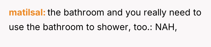 matilsal the bathroom and you really need to use the...