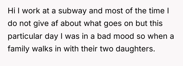 Hi I work at a subway and most of the...
