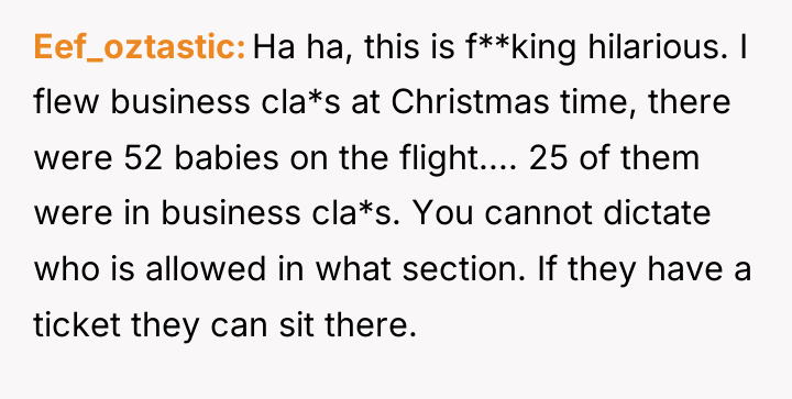 Eef_oztastic Ha ha, this is f**king hilarious. I flew business...