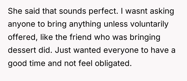 She said that sounds perfect. I wasnt asking anyone to...