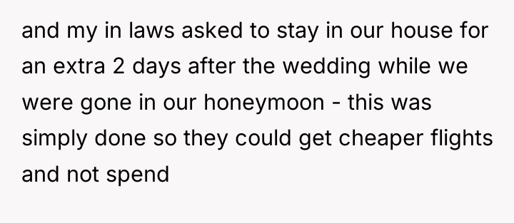 and my in laws asked to stay in our house...