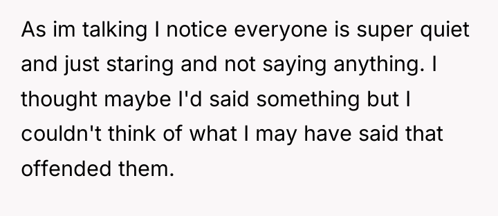 As im talking I notice everyone is super quiet and...