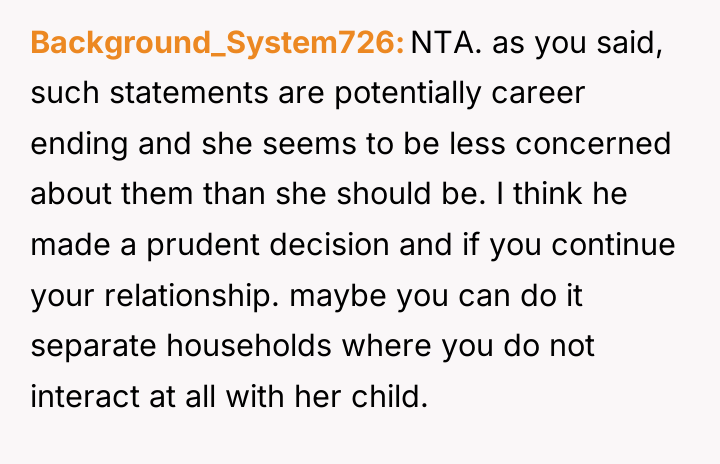 Background_System726 NTA. as you said, such statements are potentially career...