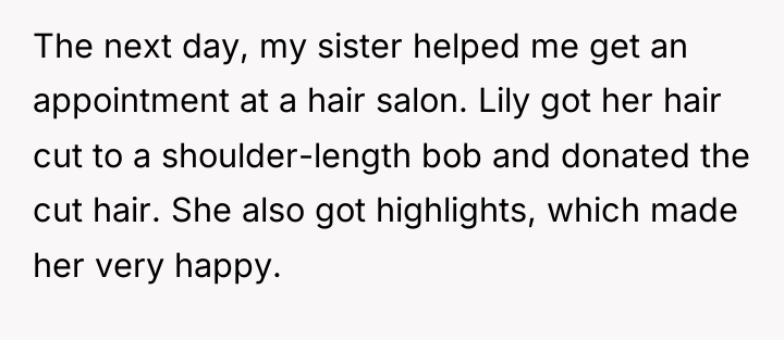 The next day, my sister helped me get an appointment...