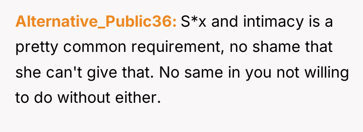 Alternative_Public36 S*x and intimacy is a pretty common requirement, no...