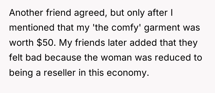 Another friend agreed, but only after I mentioned that my...