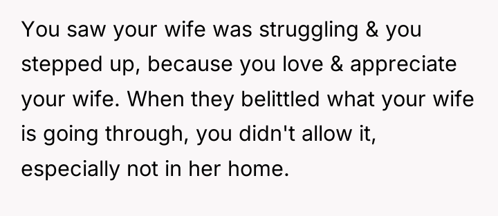 You saw your wife was struggling & you stepped up,...