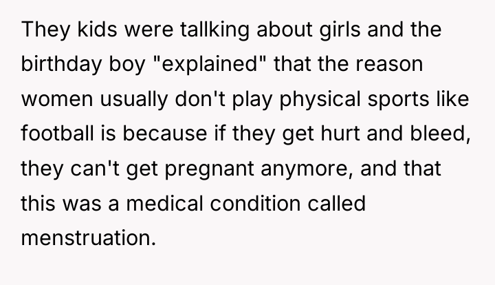 They kids were tallking about girls and the birthday boy...