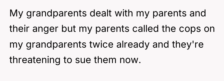 My grandparents dealt with my parents and their anger but...