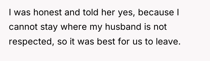 I was honest and told her yes, because I cannot...
