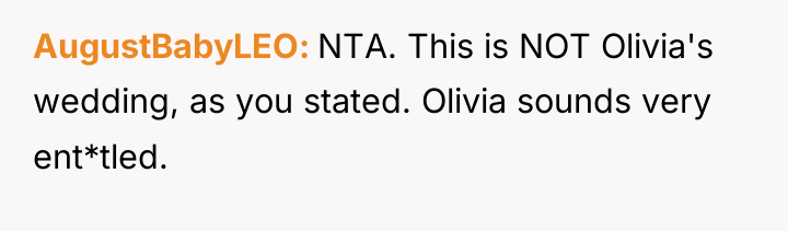 AugustBabyLEO NTA. This is NOT Olivia's wedding, as you stated....