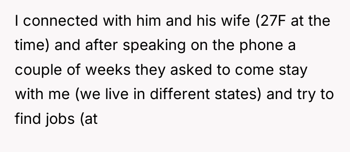 I connected with him and his wife (27F at the...