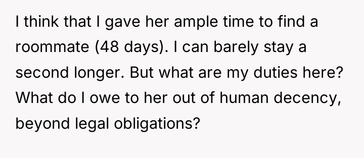 I think that I gave her ample time to find...