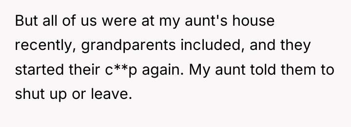 But all of us were at my aunt's house recently,...