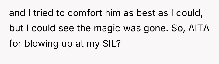 and I tried to comfort him as best as I...