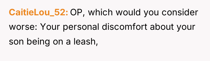 CaitieLou_52 OP, which would you consider worse: Your personal discomfort...