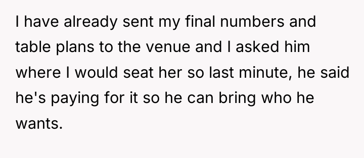 I have already sent my final numbers and table plans...