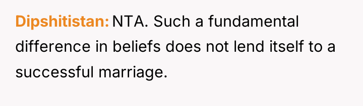 Dipshitistan NTA. Such a fundamental difference in beliefs does not...