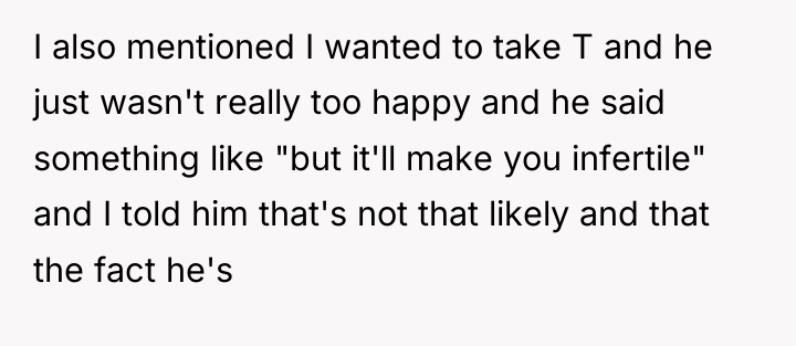 I also mentioned I wanted to take T and he...