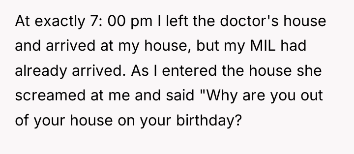 At exactly 7: 00 pm I left the doctor's house...