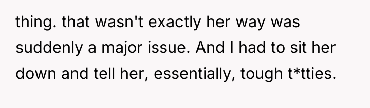 thing. that wasn't exactly her way was suddenly a major...