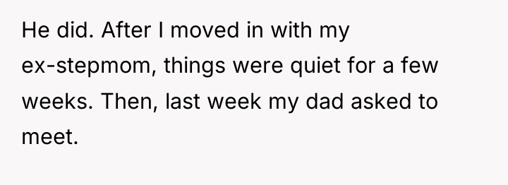 He did. After I moved in with my ex-stepmom, things...