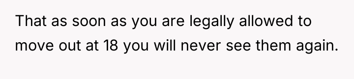 That as soon as you are legally allowed to move...