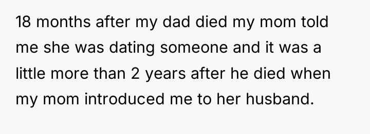 18 months after my dad died my mom told me...