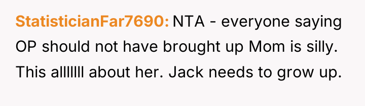 StatisticianFar7690 NTA - everyone saying OP should not have brought...