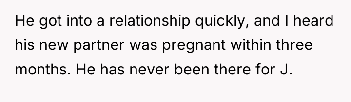 He got into a relationship quickly, and I heard his...