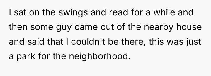 I sat on the swings and read for a while...