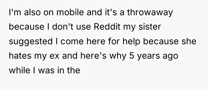 I'm also on mobile and it's a throwaway because I...