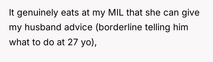 It genuinely eats at my MIL that she can give...